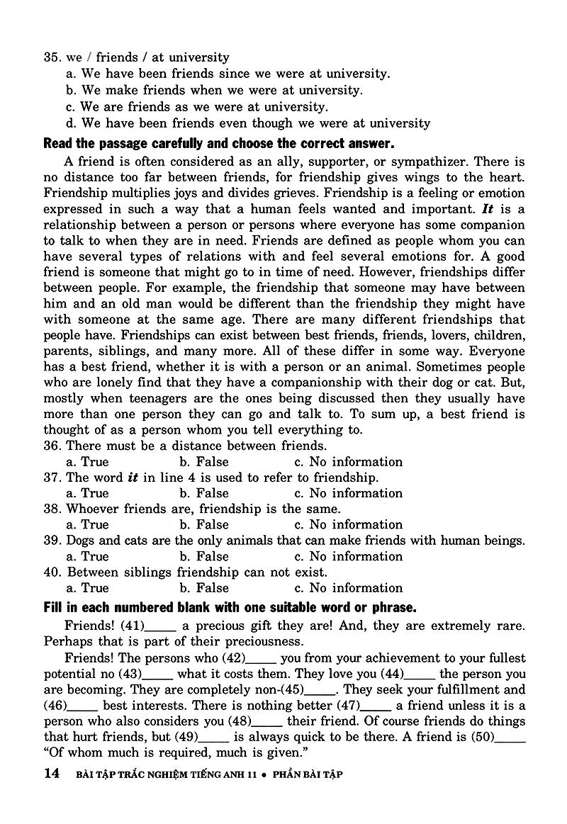 bài tập trắc nghiệm tiếng anh 11 (không đáp án) (tái bản 2018) - Ảnh 14