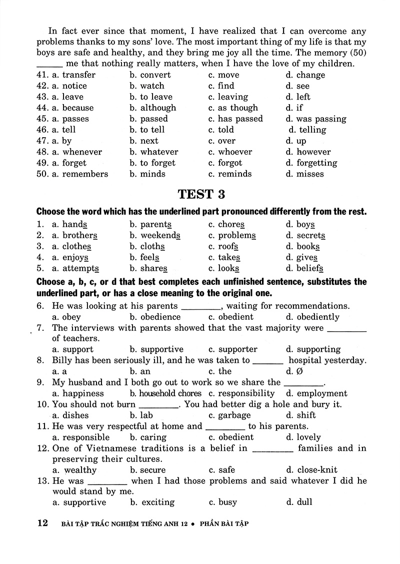 bài tập trắc nghiệm tiếng anh 12 (không đáp án) (tái bản 2018) - Ảnh 10