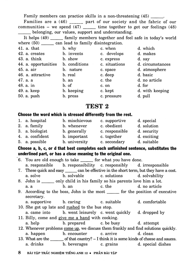 bài tập trắc nghiệm tiếng anh 12 (không đáp án) (tái bản 2018) - Ảnh 7