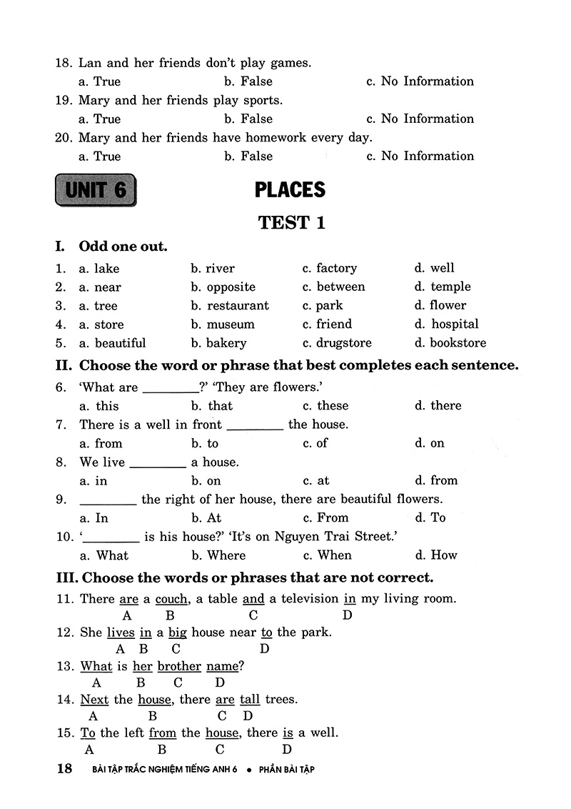Bài Tập Trắc Nghiệm Tiếng Anh 6 (Không Đáp Án) (Tái Bản 2018) - Ảnh 16