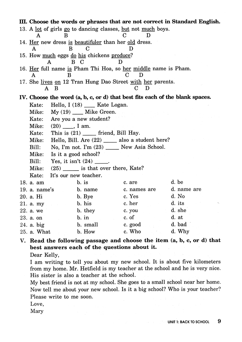 bài tập trắc nghiệm tiếng anh 7 (không đáp án) (tái bản 2018) - Ảnh 9