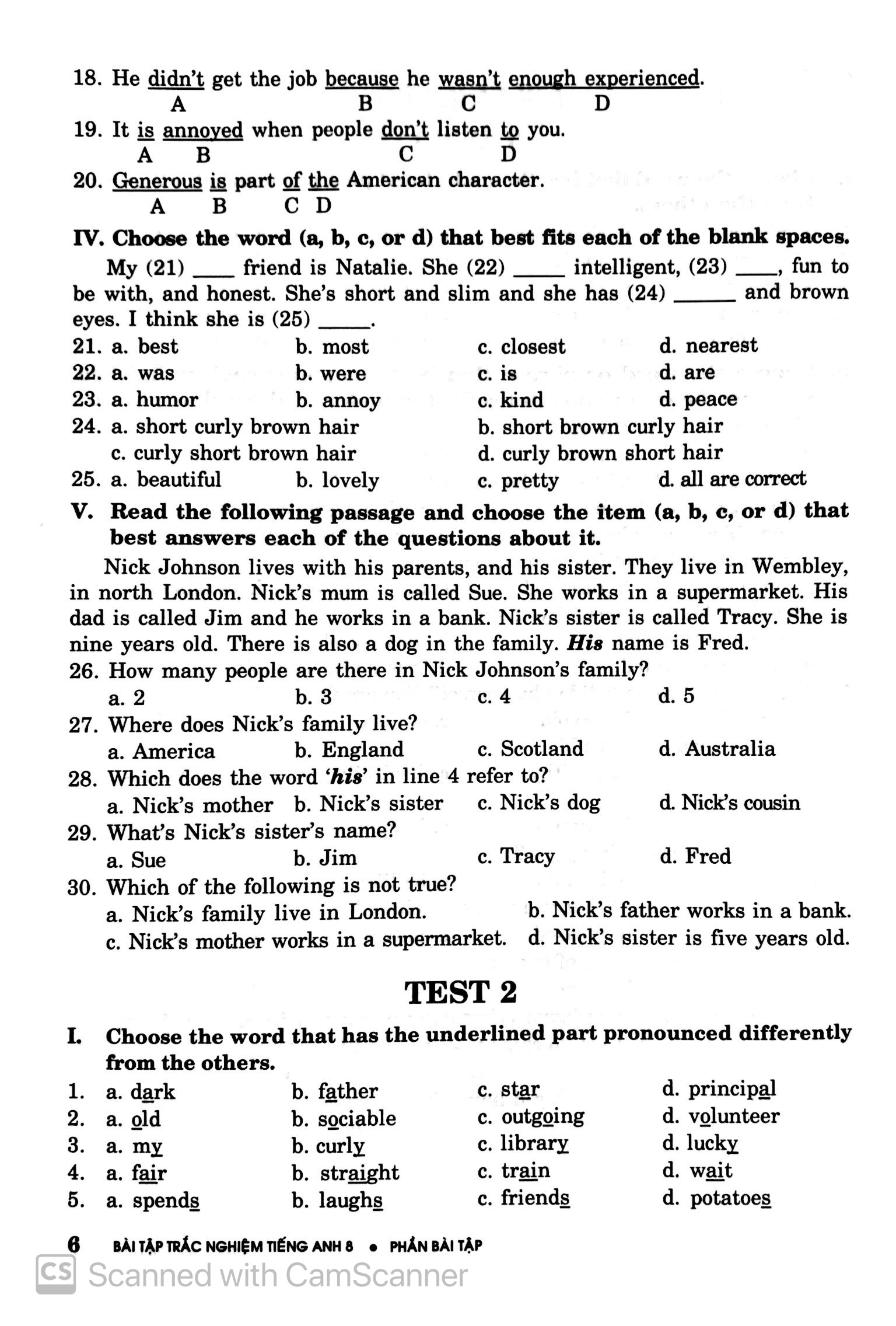 bài tập trắc nghiệm tiếng anh 8 (có đáp án) (2022) - Ảnh 5