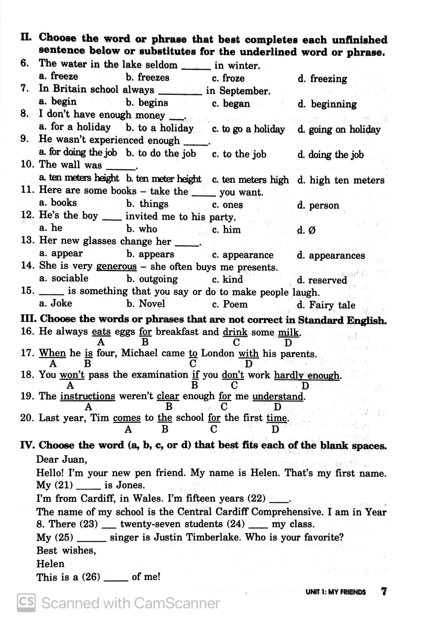 bài tập trắc nghiệm tiếng anh 8 (có đáp án) (2022) - Ảnh 6