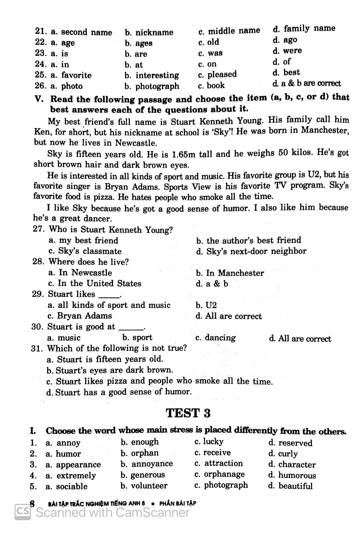 bài tập trắc nghiệm tiếng anh 8 (có đáp án) (2022) - Ảnh 7
