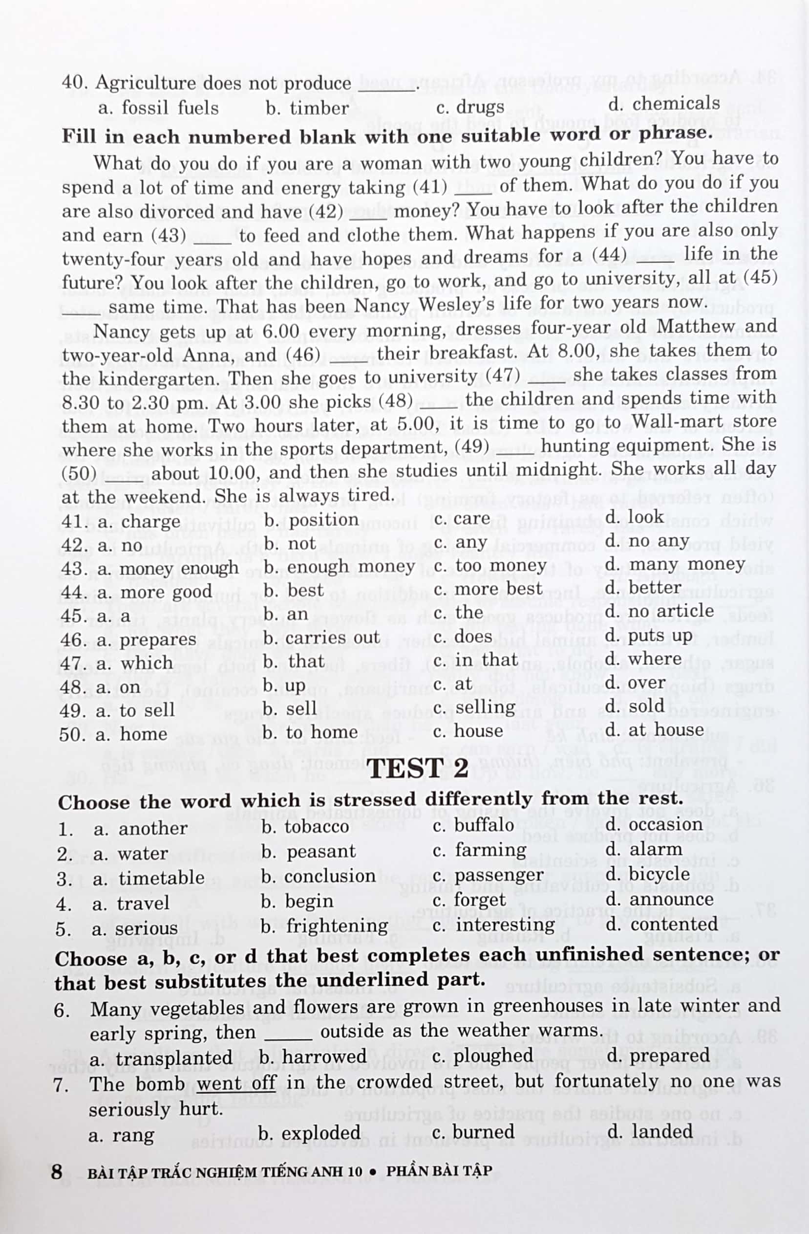 bài tập trắc nghiệm tiếng anh - lớp 10 (không đáp án) - Ảnh 6