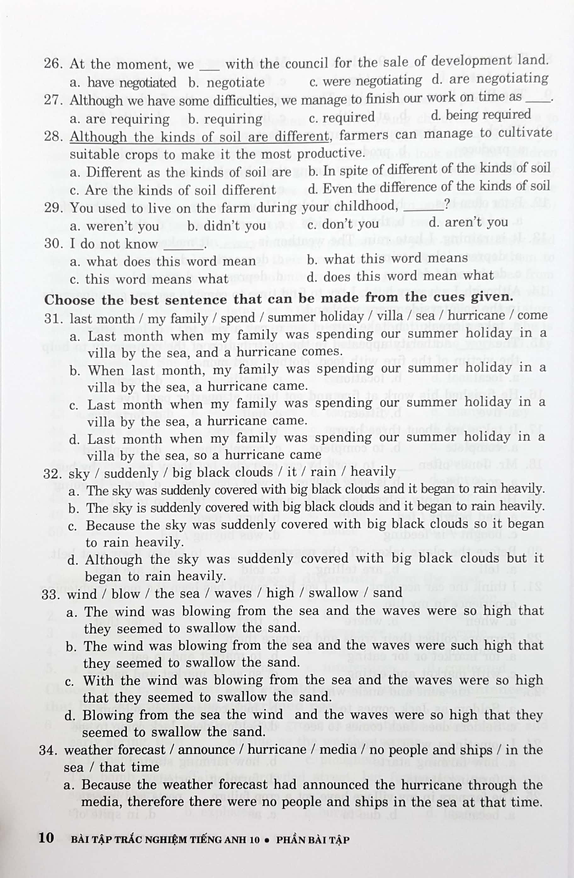 bài tập trắc nghiệm tiếng anh - lớp 10 (không đáp án) - Ảnh 8