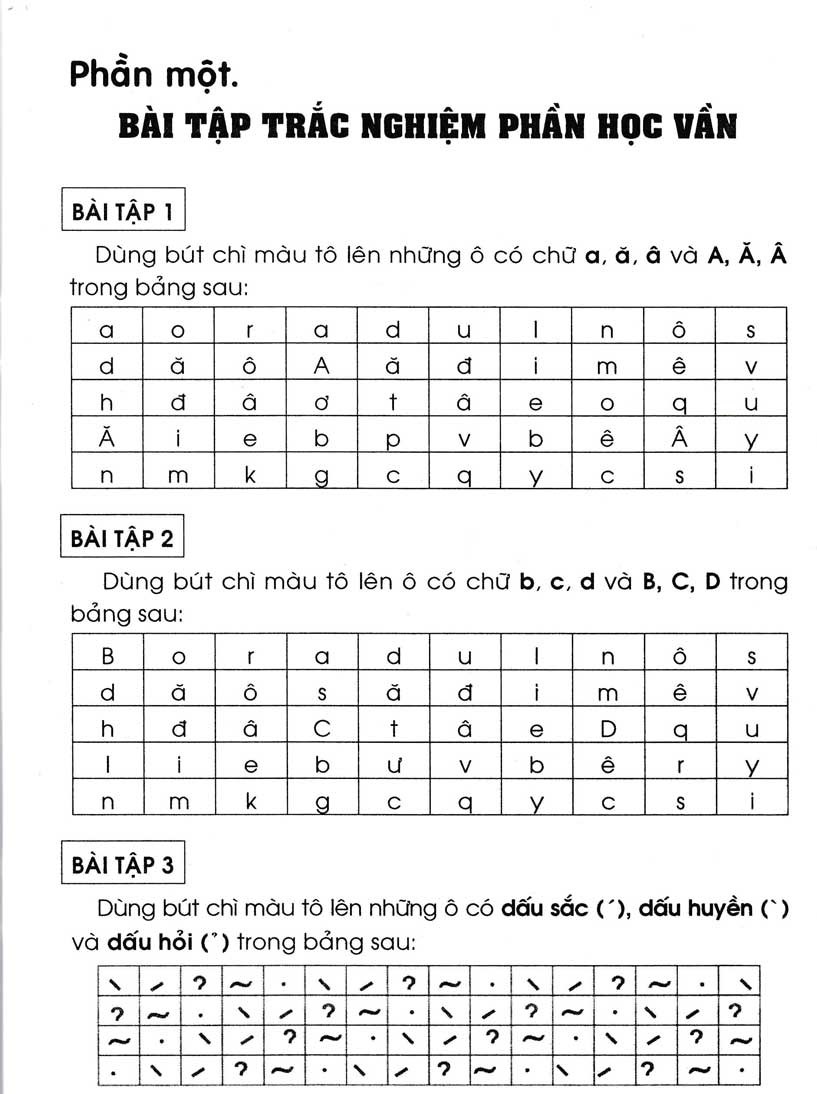 bài tập trắc nghiệm tiếng việt 1 (theo chương trình tiểu học mới định hướng phát triển năng lực) - tái bản - Ảnh 2