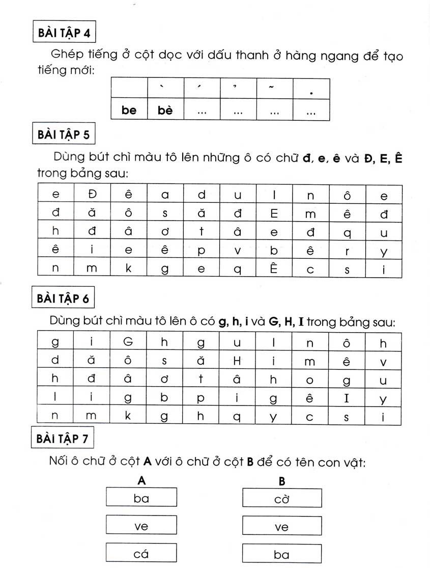 bài tập trắc nghiệm tiếng việt 1 (theo chương trình tiểu học mới định hướng phát triển năng lực) - tái bản - Ảnh 3