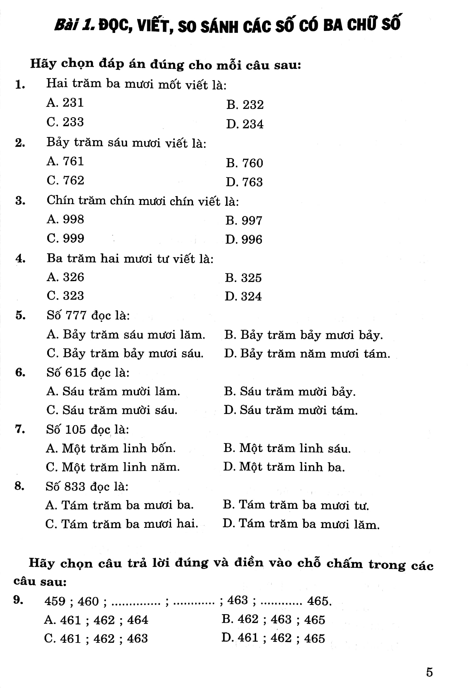 bài tập trắc nghiệm toán 3 (biên soạn theo chương trình giáo dục phổ thông mới) - Ảnh 5