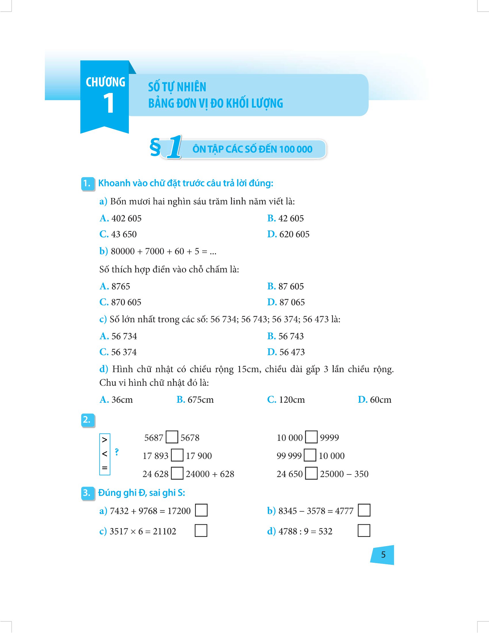bài tập trắc nghiệm và đề tự kiểm tra toán 4 - Ảnh 4