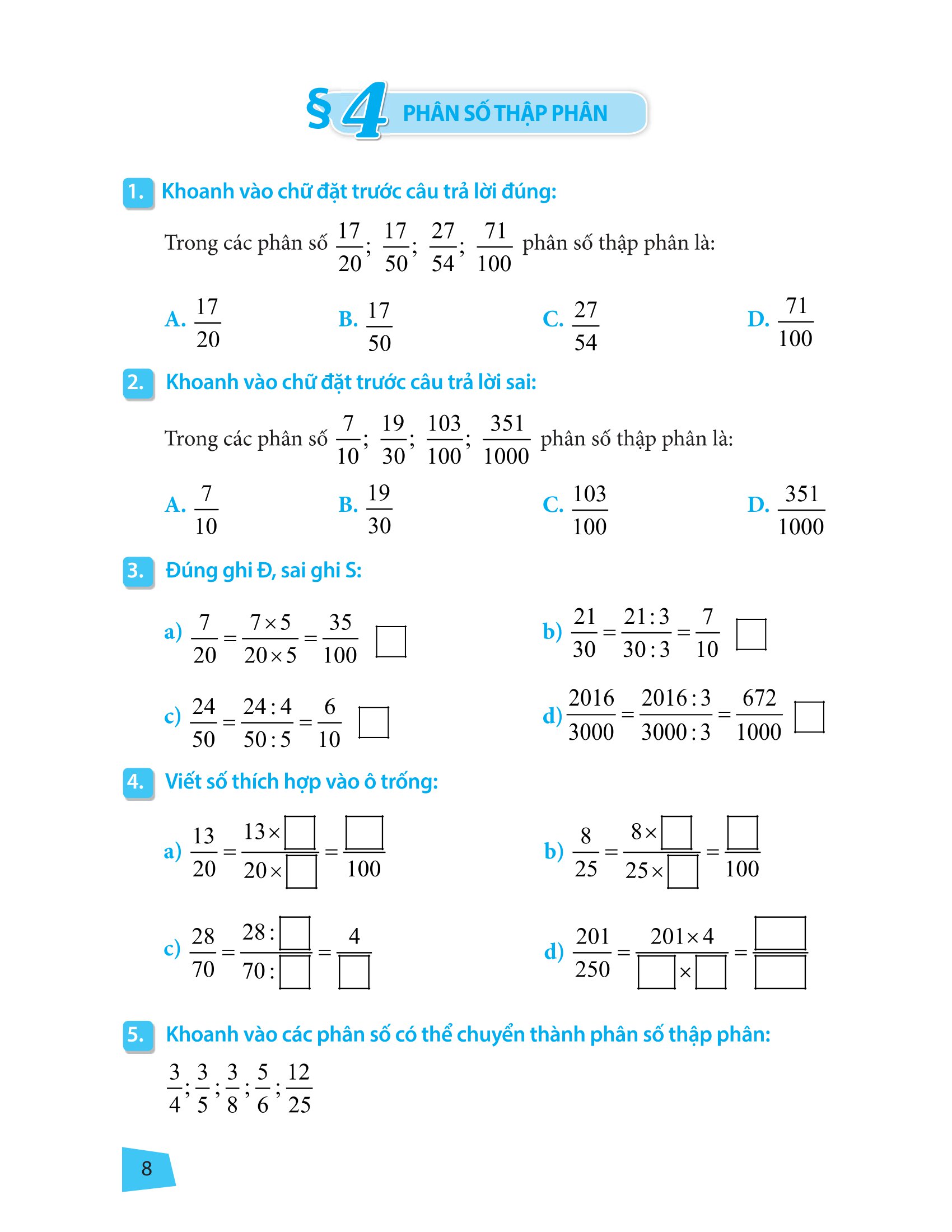bài tập trắc nghiệm và đề tự kiểm tra toán 5 - Ảnh 9