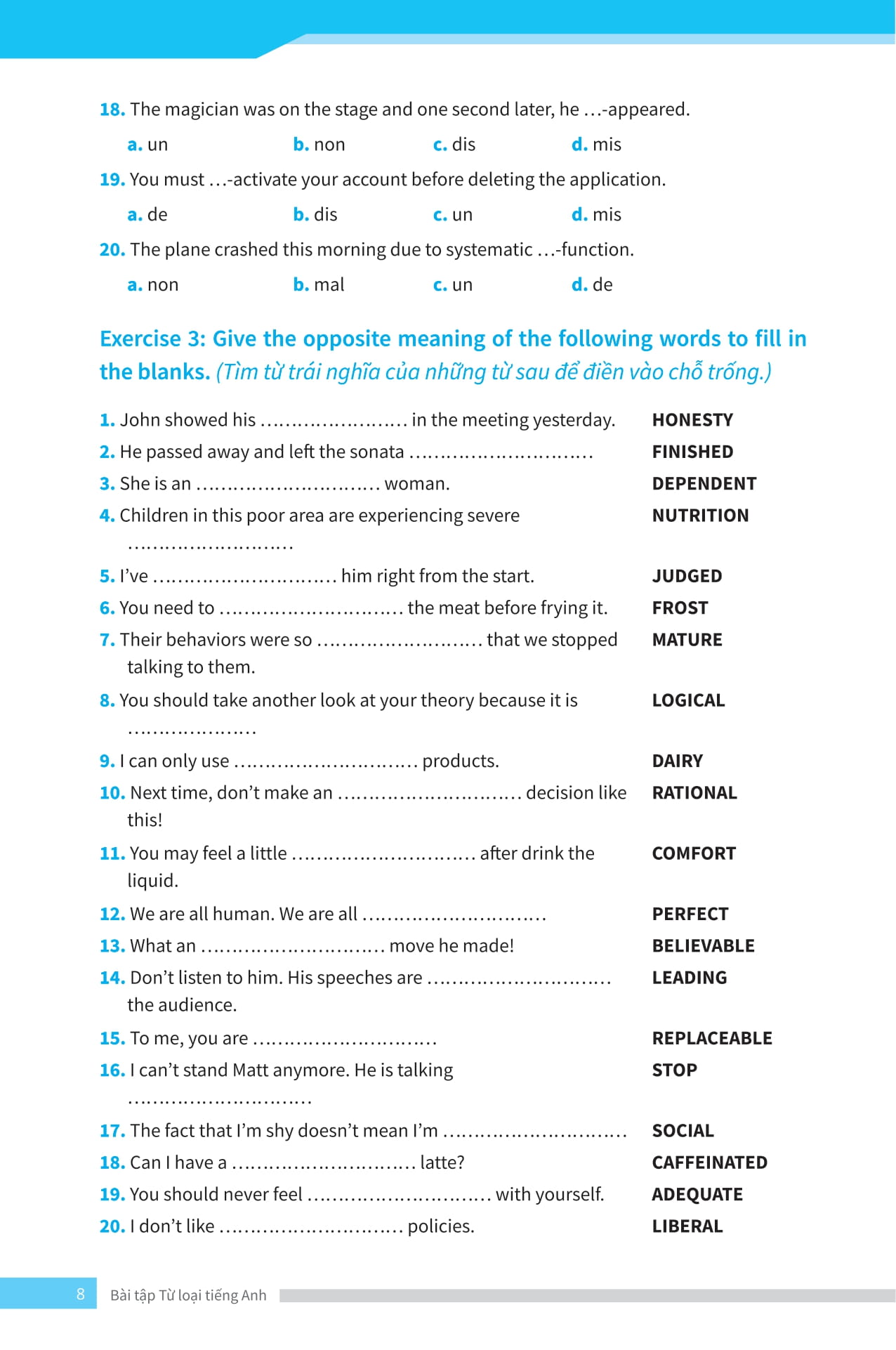 bài tập từ loại tiếng anh - ôn thi vào lớp 10 và 10 chuyên - Ảnh 9