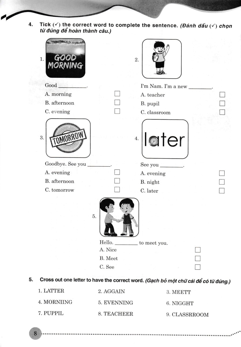 bài tập từ vựng tiếng anh lớp 4 (biên soạn theo chương trình giáo dục phổ thông mới) - Ảnh 8