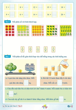 bài tập tuần toán 4 - tập 2 (kết nối) - Ảnh 6