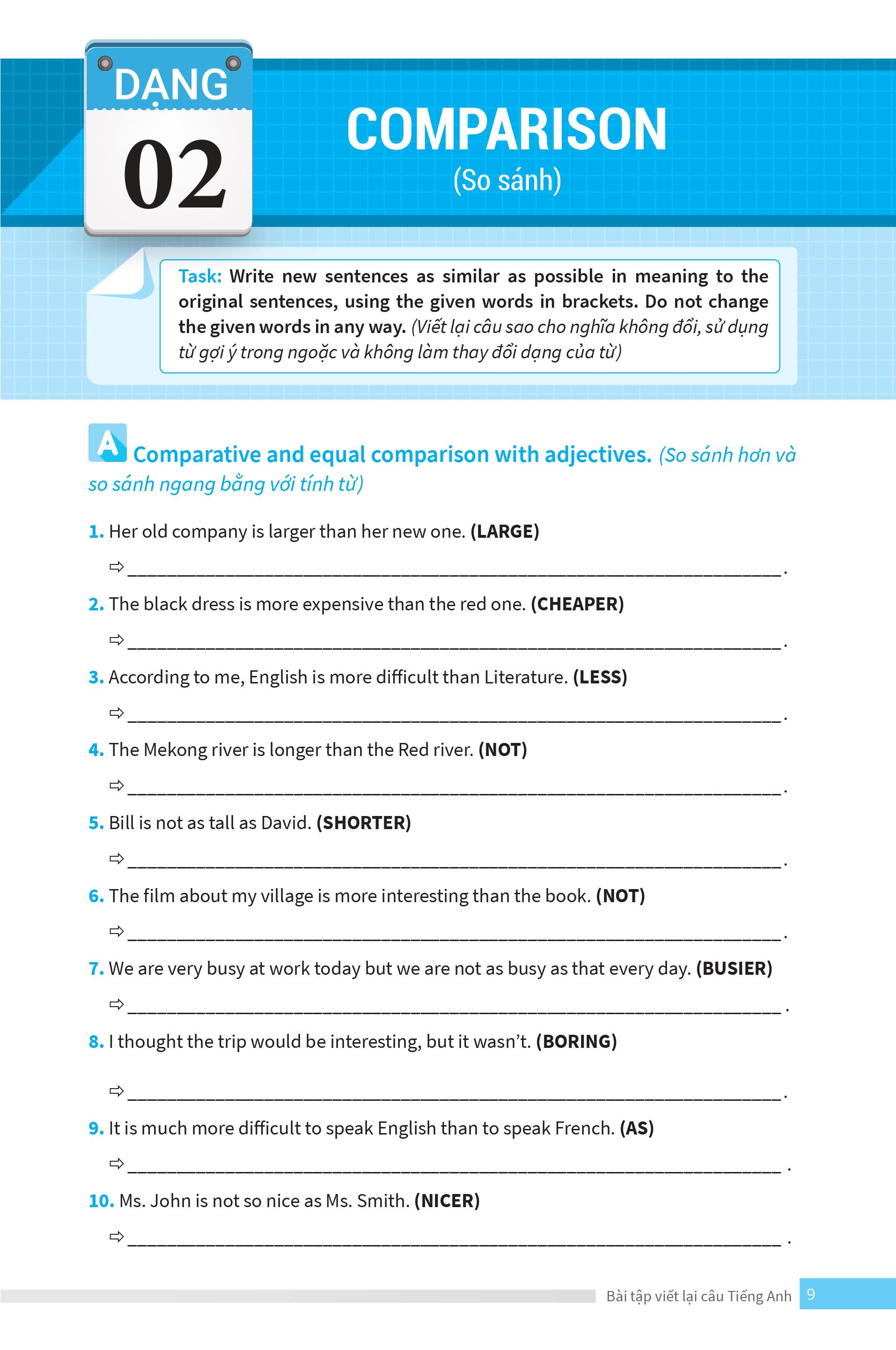 bài tập viết lại câu tiếng anh ( ôn thi vào lớp 10 và 10 chuyên ) - Ảnh 11