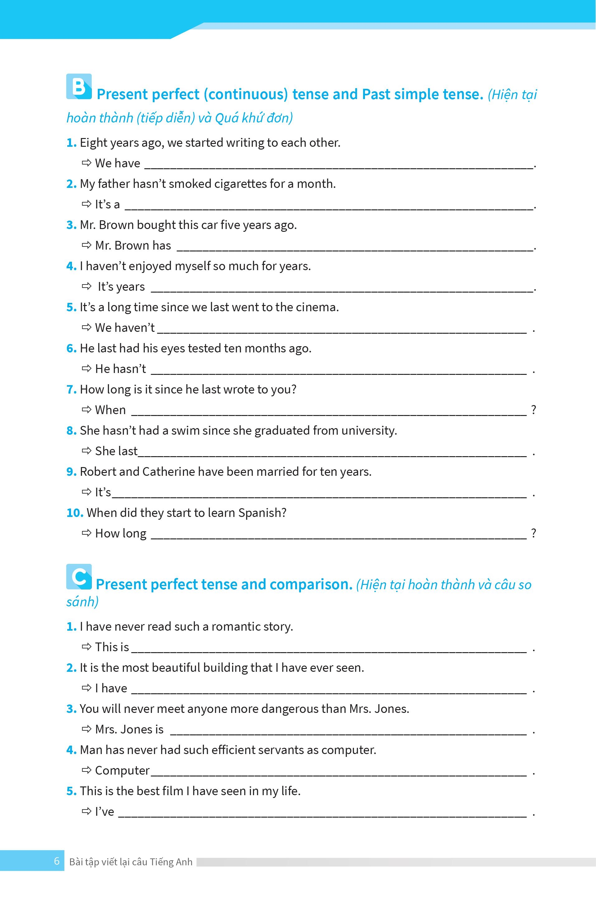 bài tập viết lại câu tiếng anh ( ôn thi vào lớp 10 và 10 chuyên ) - Ảnh 8