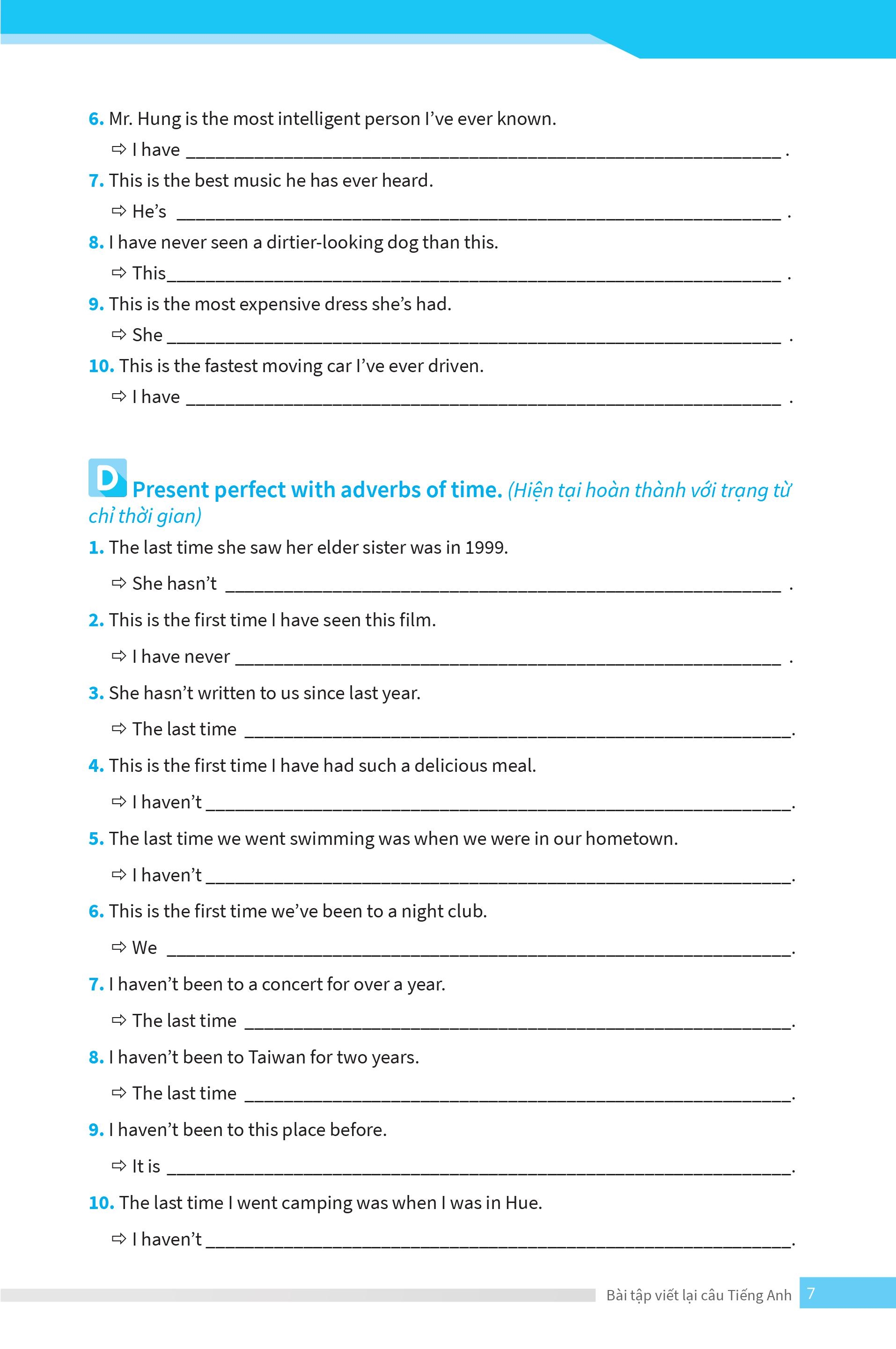 bài tập viết lại câu tiếng anh ( ôn thi vào lớp 10 và 10 chuyên ) - Ảnh 9