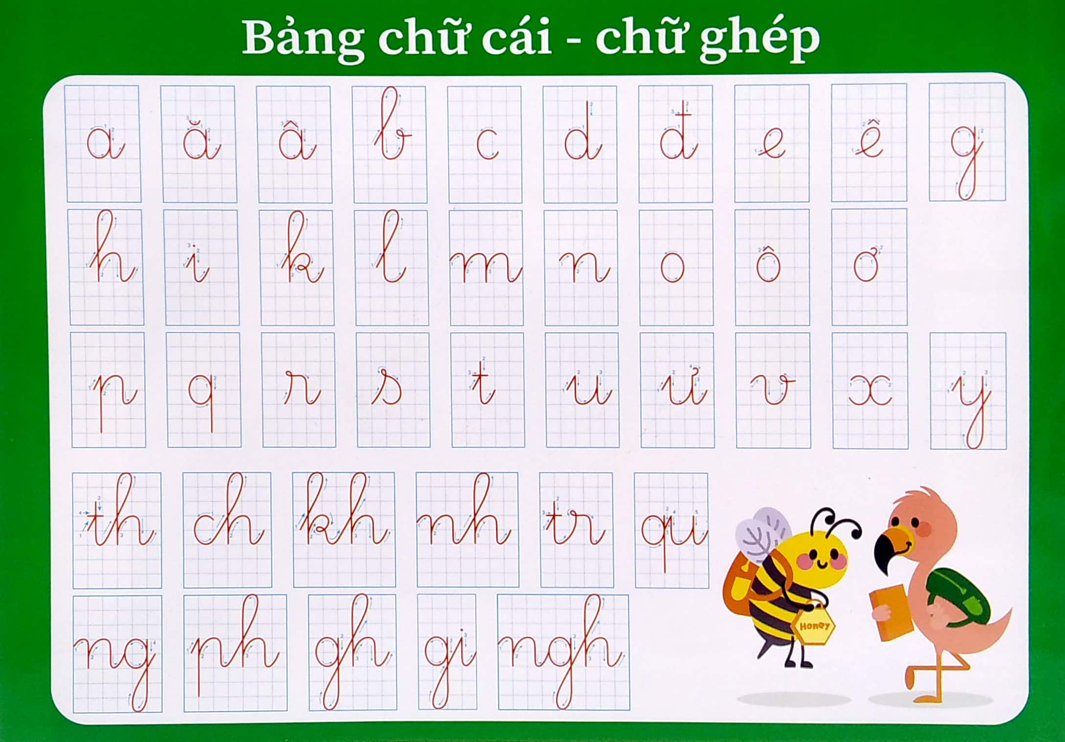 bảng âm vần lớp 1 - bảng chữ cái - chữ ghép - Ảnh 2