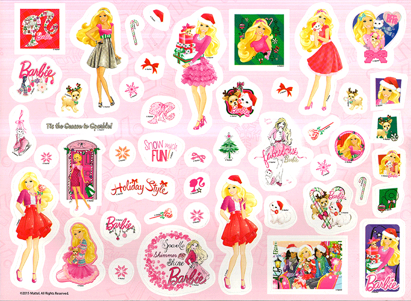 barbie giáng sinh yêu thương - tô màu khổ lớn với hơn 50 đề can - Ảnh 3