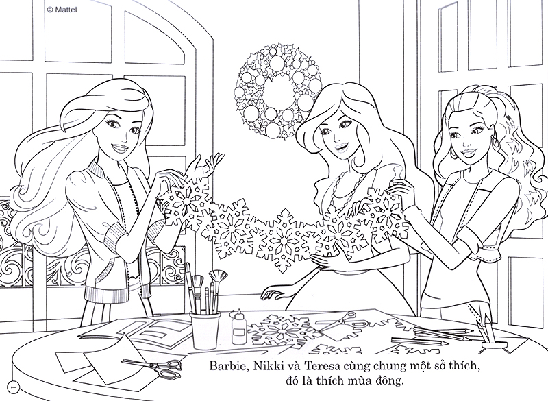 barbie giáng sinh yêu thương - tô màu khổ lớn với hơn 50 đề can - Ảnh 4