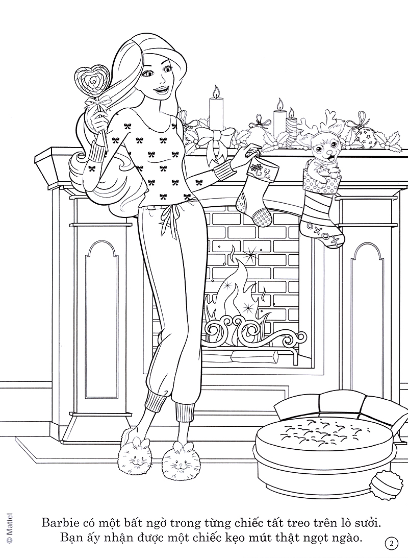 barbie giáng sinh yêu thương - tô màu khổ lớn với hơn 50 đề can - Ảnh 5