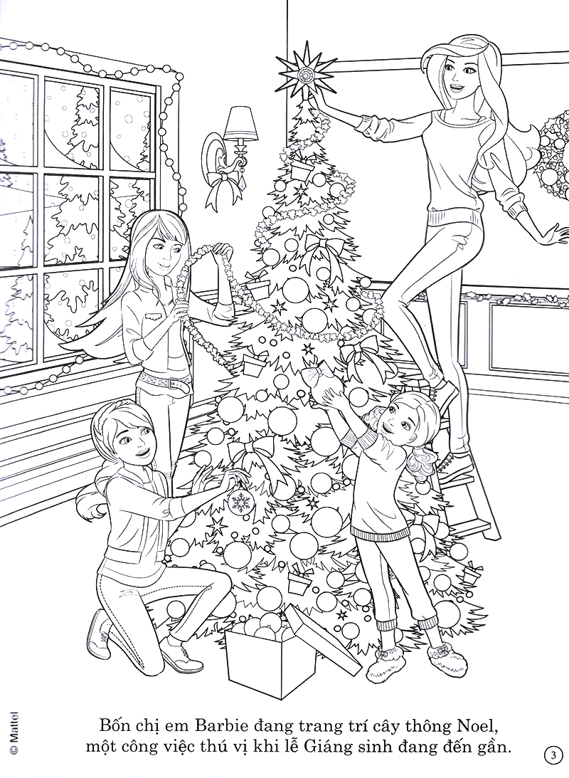 barbie giáng sinh yêu thương - tô màu khổ lớn với hơn 50 đề can - Ảnh 6
