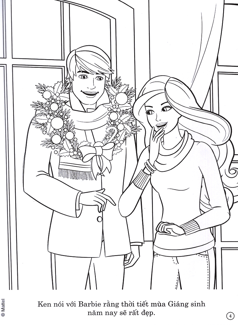 barbie giáng sinh yêu thương - tô màu khổ lớn với hơn 50 đề can - Ảnh 7