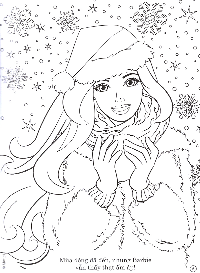 barbie giáng sinh yêu thương - tô màu khổ lớn với hơn 50 đề can - Ảnh 9