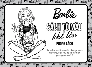 barbie - sách tô màu khổ lớn - phong cách - Ảnh 3