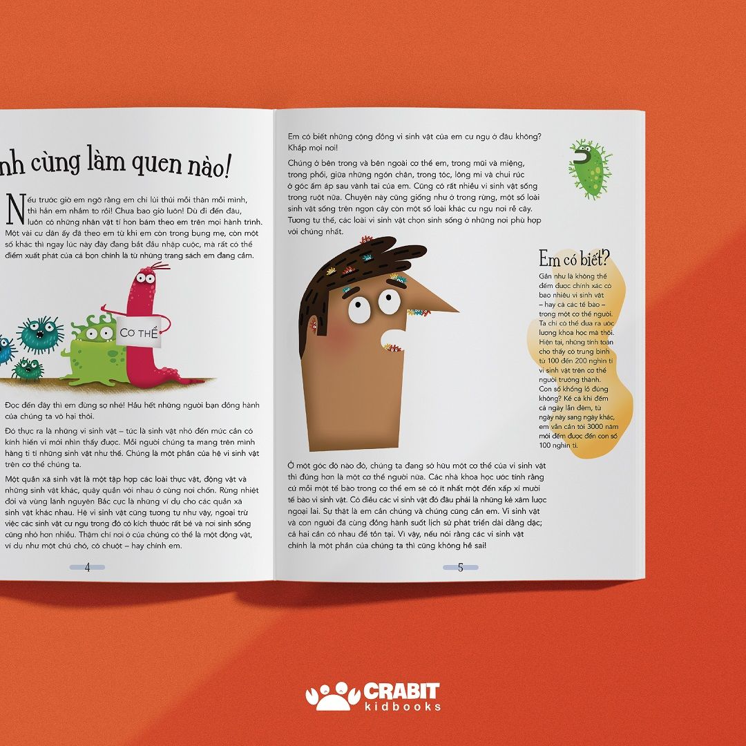 bật mí về những bí mật - cẩm nang về các "cư dân" tí hon cư trú trên cơ thể em - bìa cứng - Ảnh 5