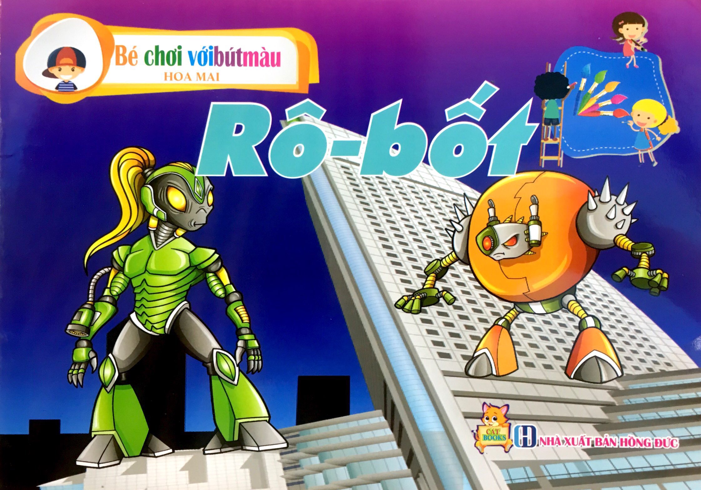 bé chơi với bút màu - rô - bốt - Ảnh 4