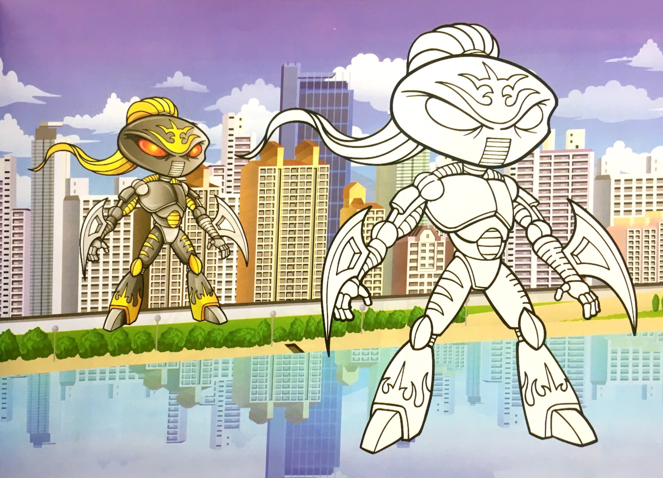 bé chơi với bút màu - rô - bốt - Ảnh 7