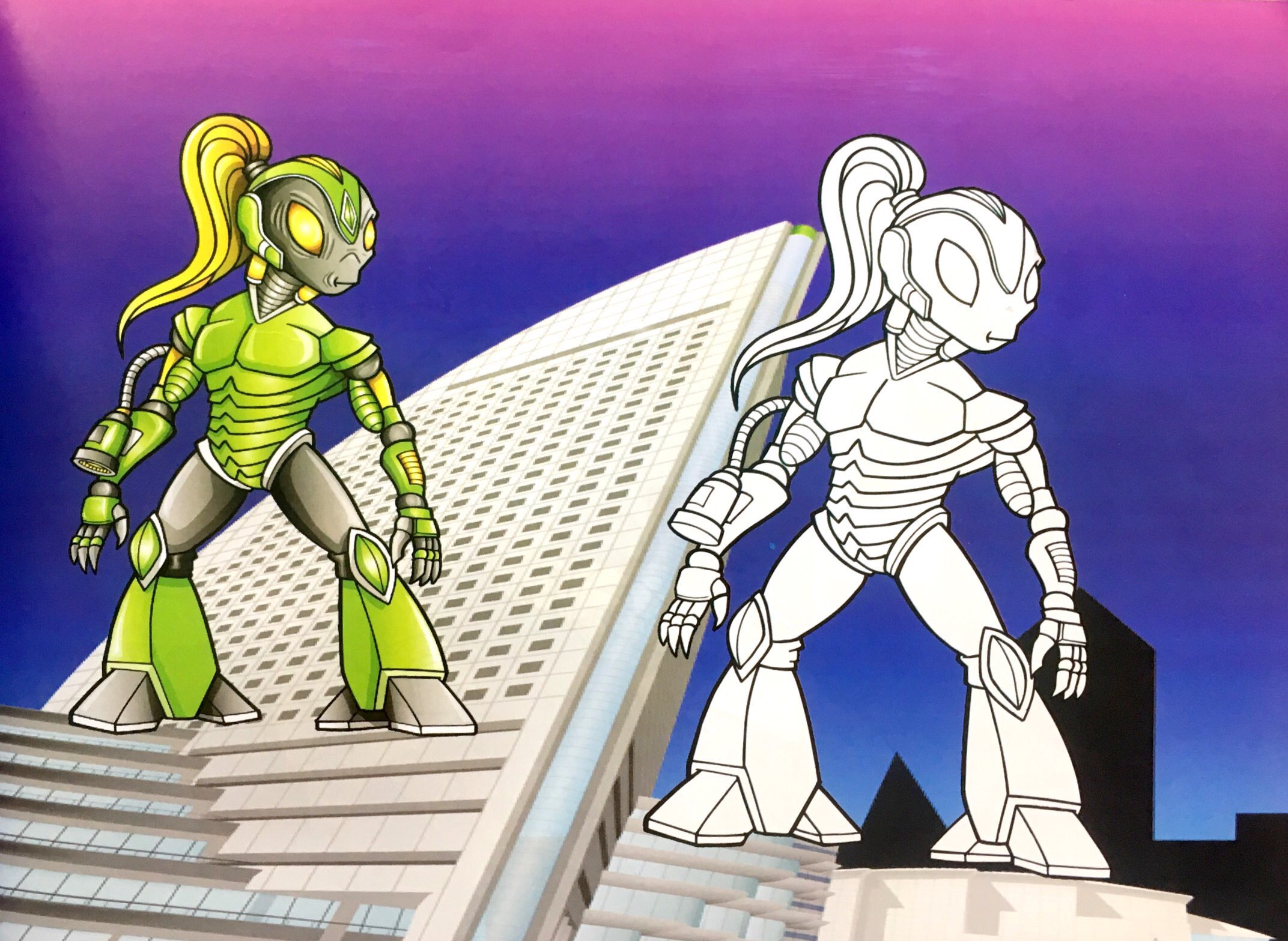 bé chơi với bút màu - rô - bốt - Ảnh 9