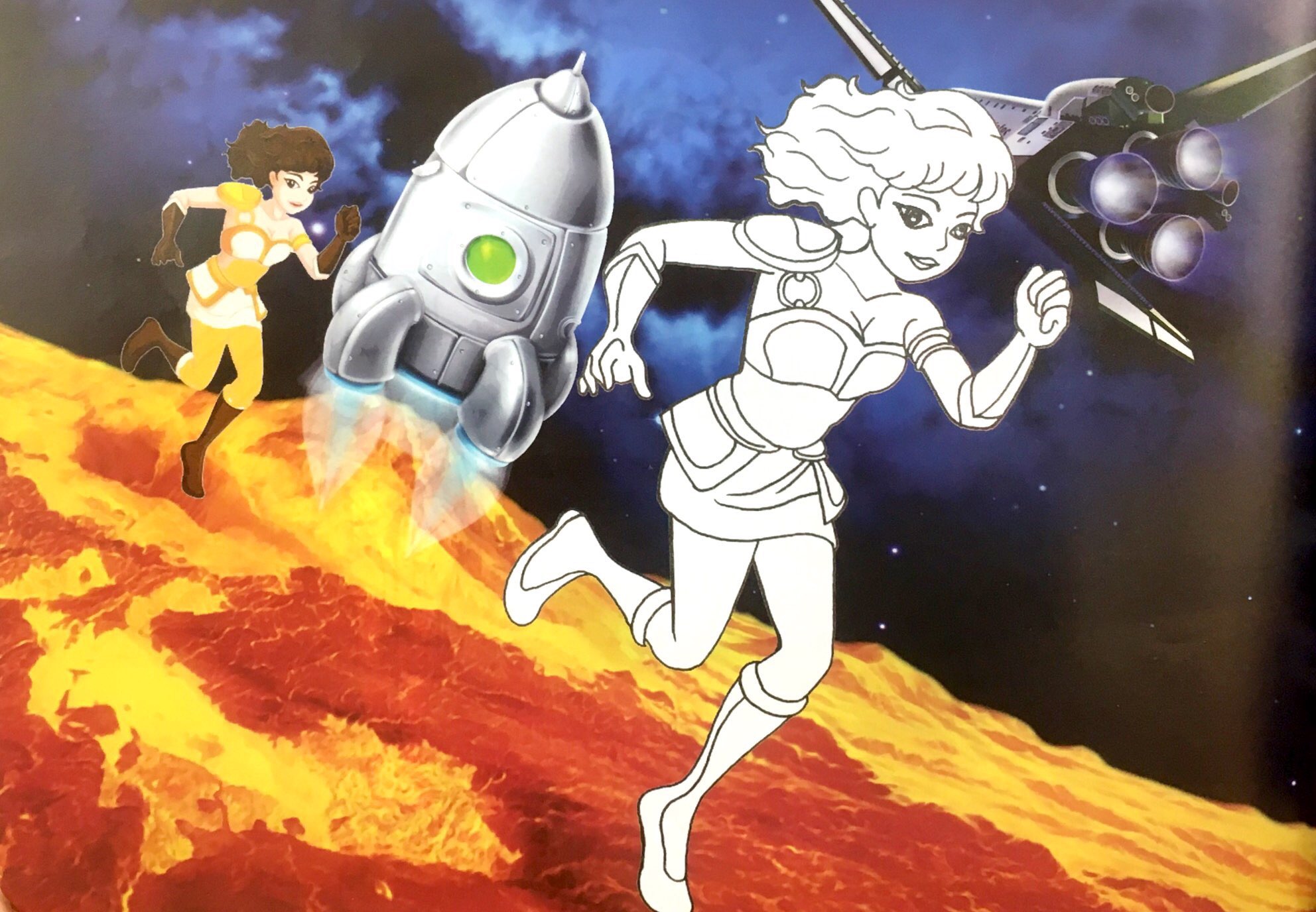 bé chơi với bút màu - siêu nhân với vũ trụ - Ảnh 6