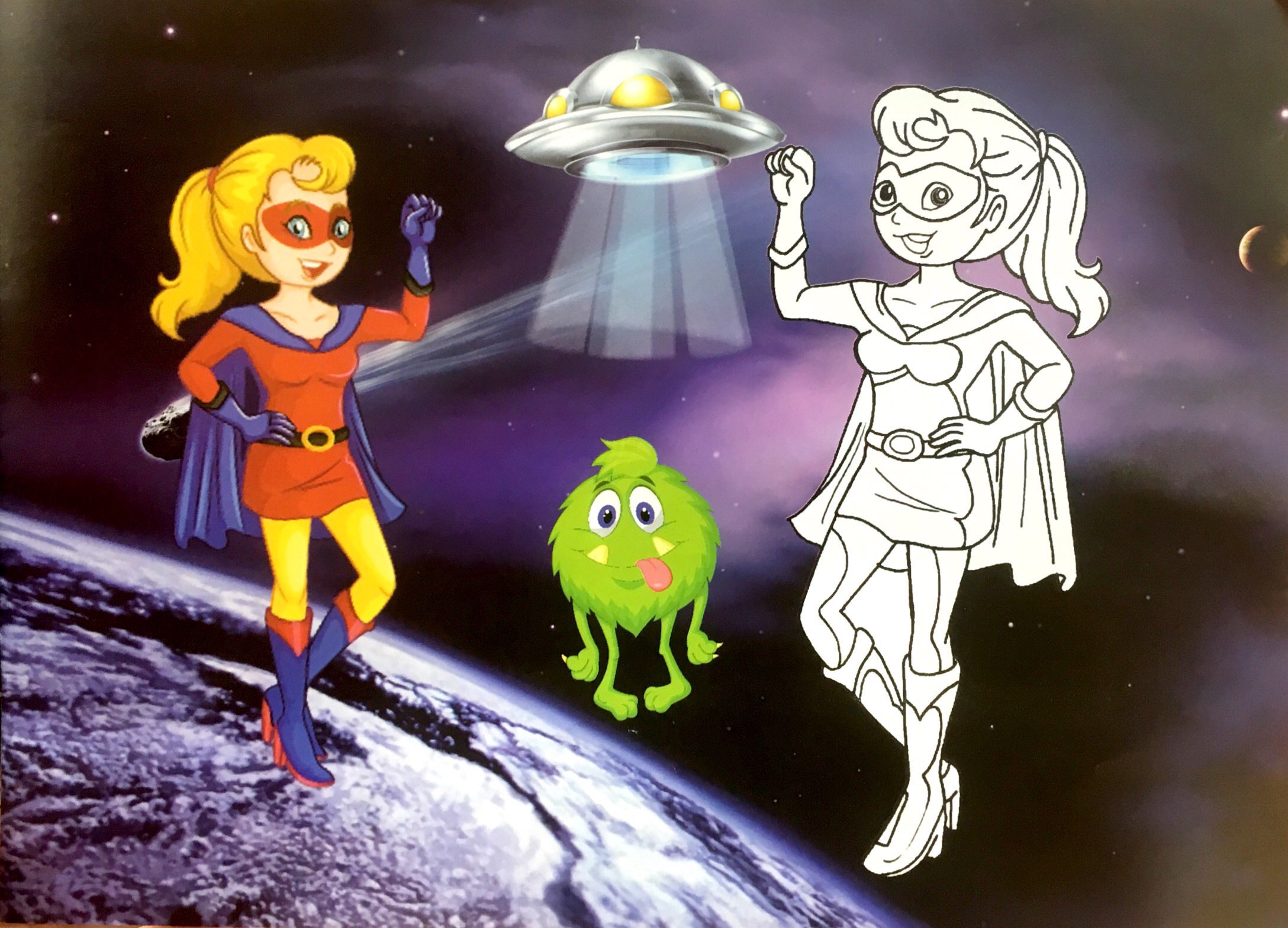 bé chơi với bút màu - siêu nhân với vũ trụ - Ảnh 7