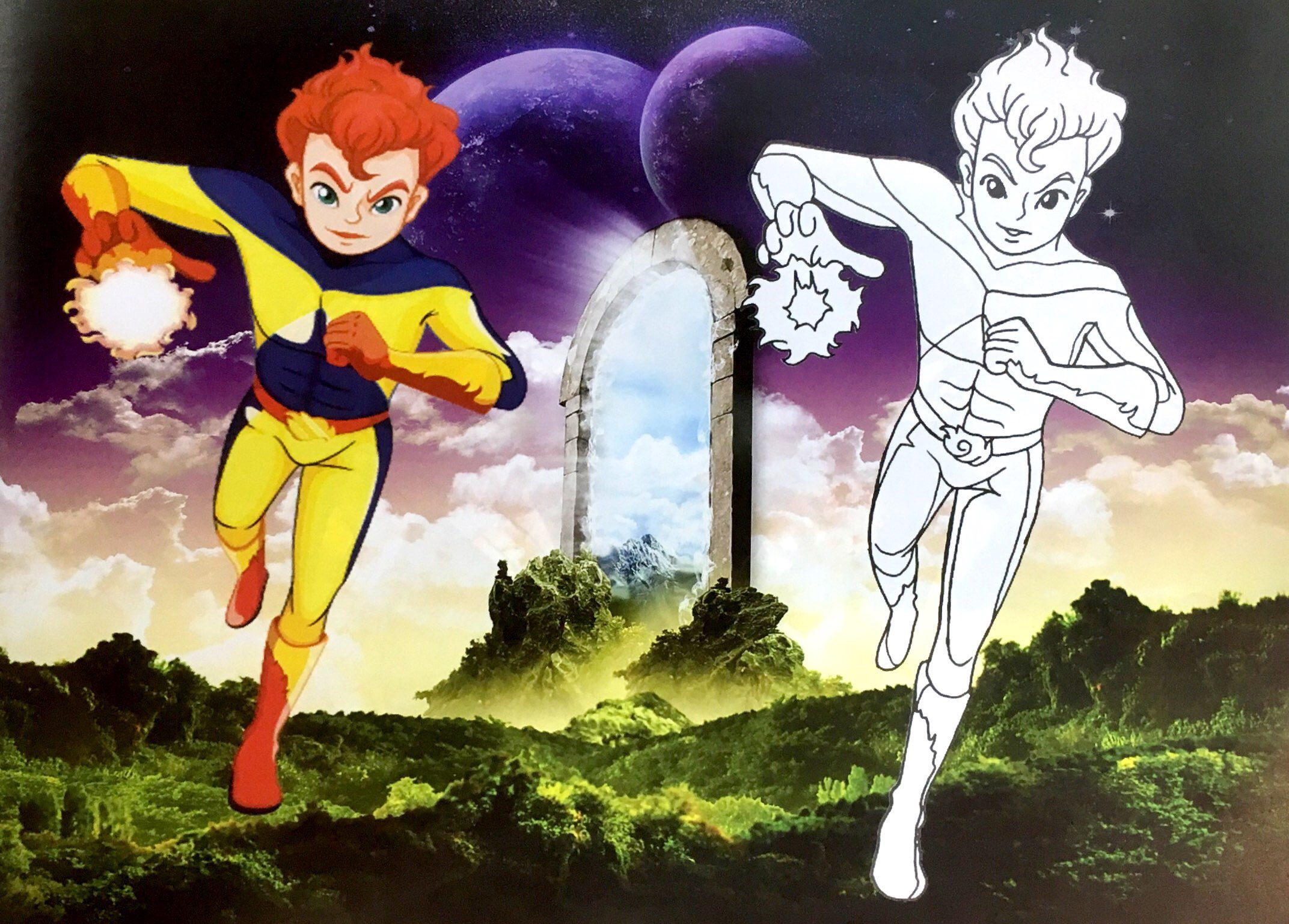 bé chơi với bút màu - siêu nhân với vũ trụ - Ảnh 9