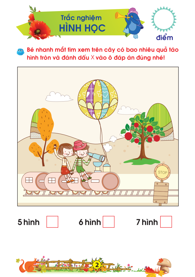 bé chuẩn bị vào lớp 1 - vở bé làm toán trắc nghiệm (dành cho bé từ 5-6 tuổi) (tái bản 2021) - Ảnh 3
