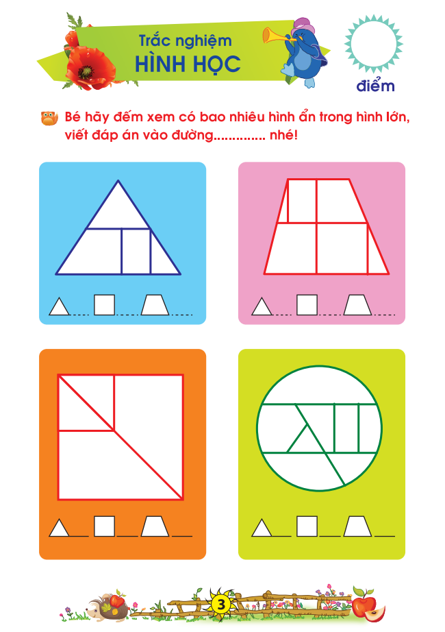 bé chuẩn bị vào lớp 1 - vở bé làm toán trắc nghiệm (dành cho bé từ 5-6 tuổi) (tái bản 2021) - Ảnh 4