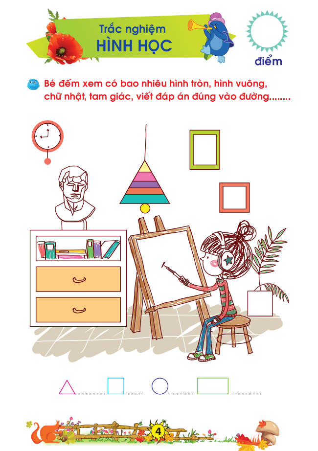 bé chuẩn bị vào lớp 1 - vở bé làm toán trắc nghiệm (dành cho bé từ 5-6 tuổi) (tái bản 2021) - Ảnh 5