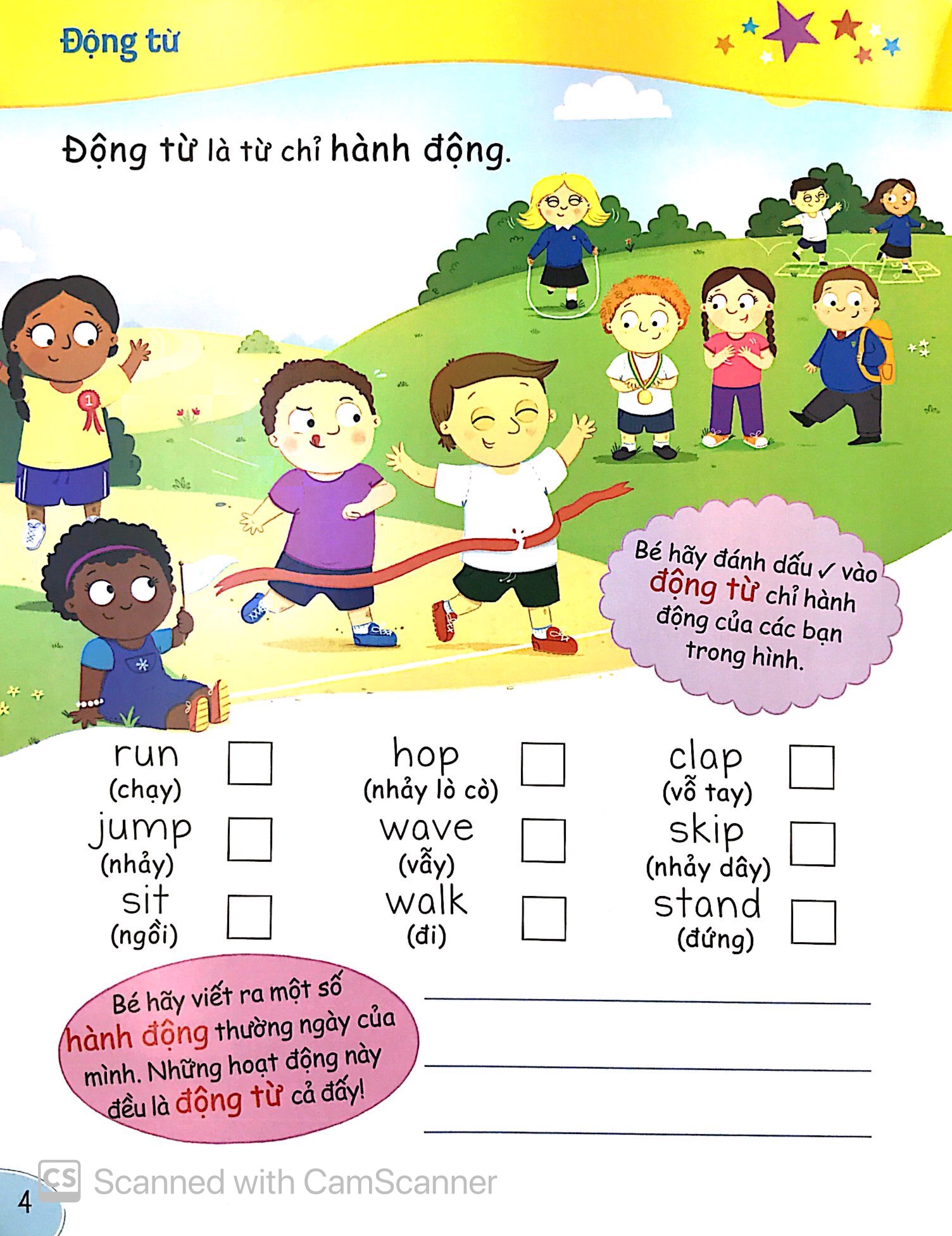 bé học ngữ pháp tiếng anh - động từ (5 - 7 tuổi) - Ảnh 4