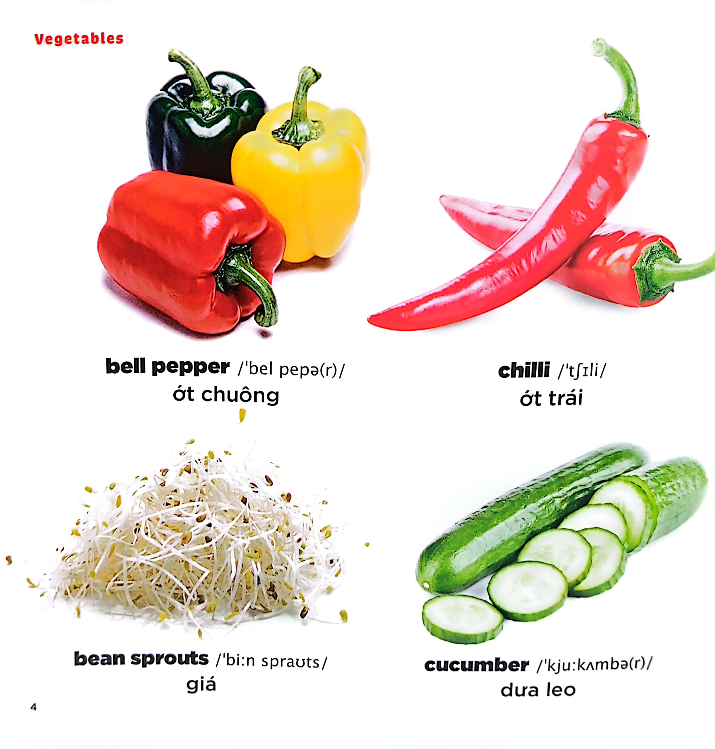 bé học tiếng anh qua hình ảnh - english for children - rau củ - vegetables - Ảnh 5