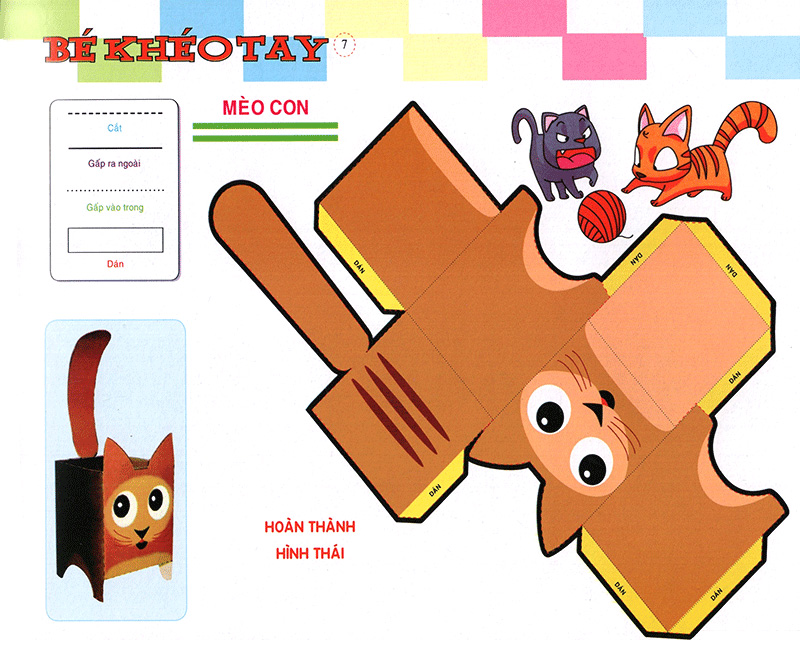 bé khéo tay - cắt và dán hình 3d - bé khéo tay - Ảnh 8