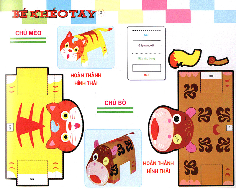 bé khéo tay - cắt và dán hình 3d - bé khéo tay - Ảnh 9