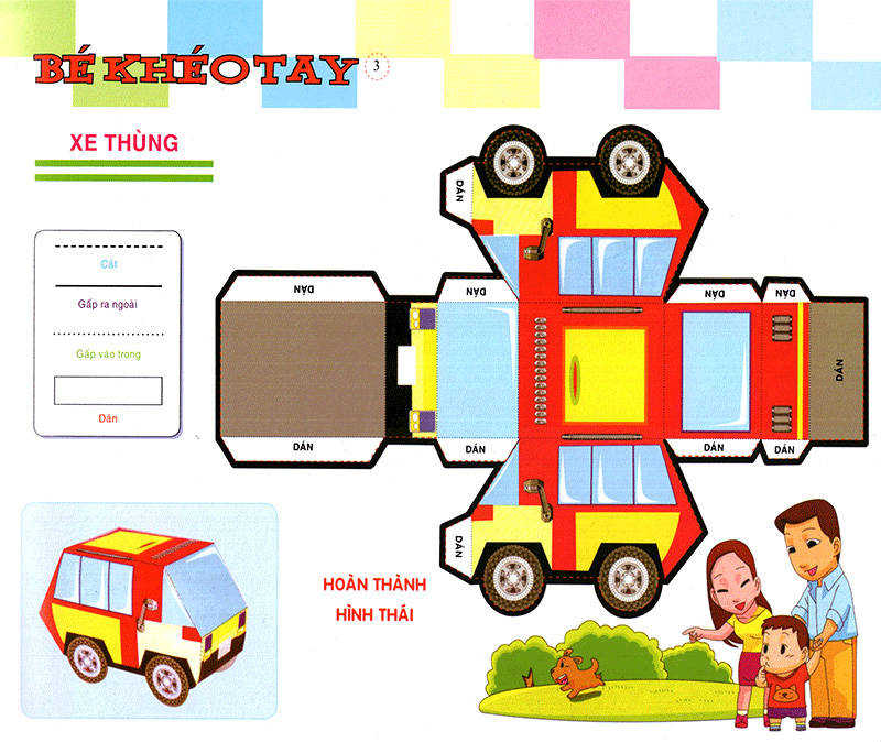 bé khéo tay - cắt và dán hình 3d - đại bản doanh vui vẻ - Ảnh 4