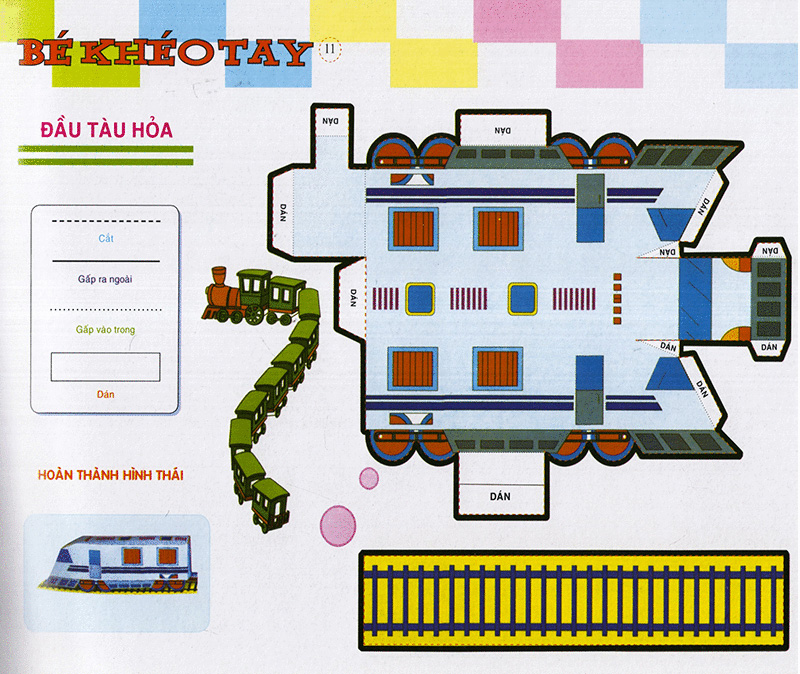 bé khéo tay - cắt và dán hình 3d - giải trí phát triển trí tuệ - Ảnh 13