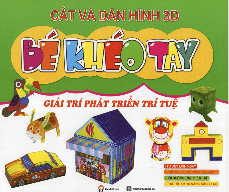 bé khéo tay - cắt và dán hình 3d - giải trí phát triển trí tuệ - Ảnh 2