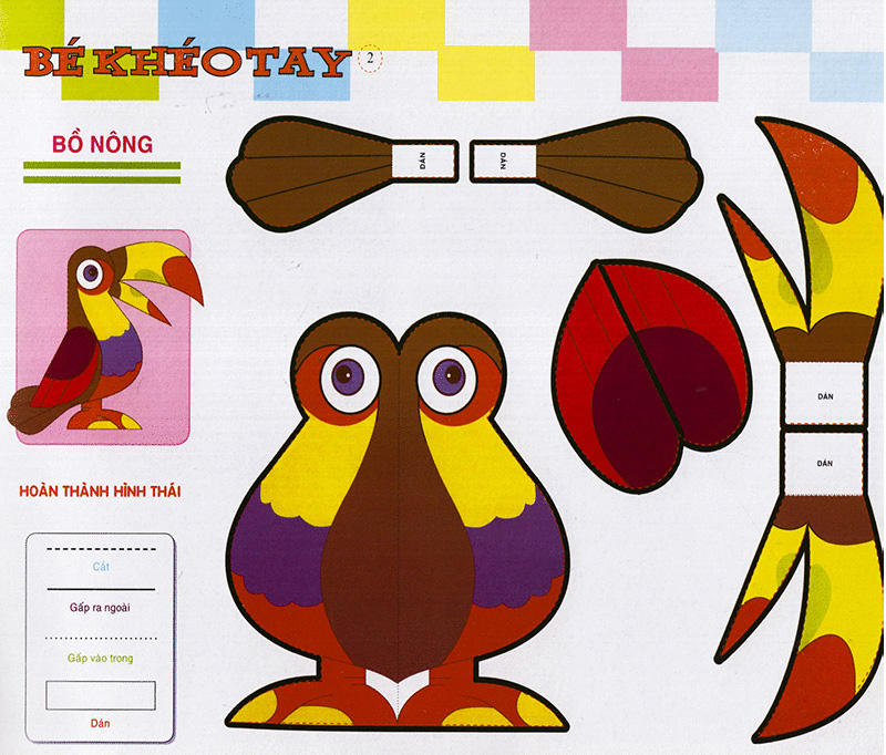 bé khéo tay - cắt và dán hình 3d - giải trí phát triển trí tuệ - Ảnh 4