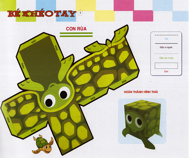 bé khéo tay - cắt và dán hình 3d - giải trí phát triển trí tuệ - Ảnh 6