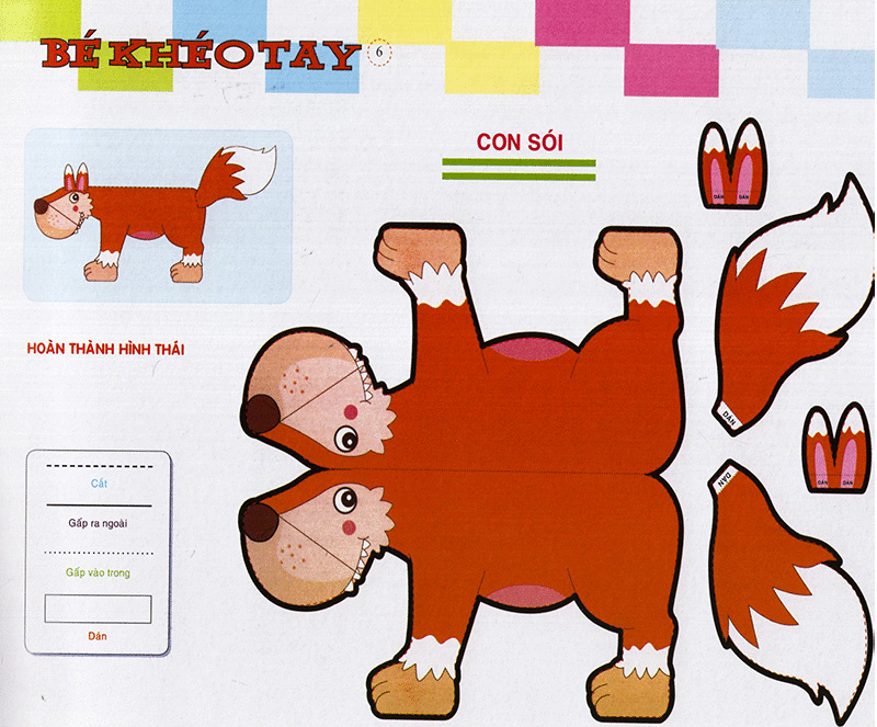 bé khéo tay - cắt và dán hình 3d - giải trí phát triển trí tuệ - Ảnh 8