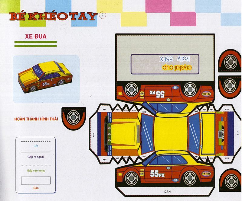 bé khéo tay - cắt và dán hình 3d - giải trí phát triển trí tuệ - Ảnh 9